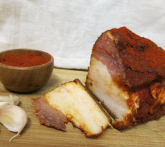 Cooked Bacon with Garlic & Paprika ( Foghagymás Paprikás Szalonna )